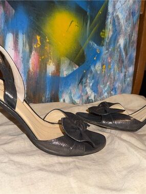 kate spade Black Bow Slingback Heels